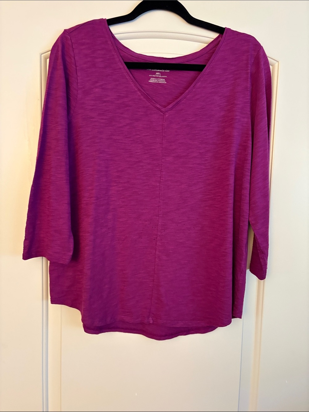 Chico's V-Neck Long Sleeve Top - Raspberry